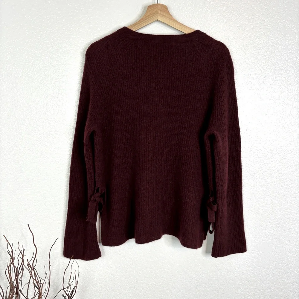 360 CASHMERE Wine Ribbed Pullover Sweater - M - Picture 4 of 4